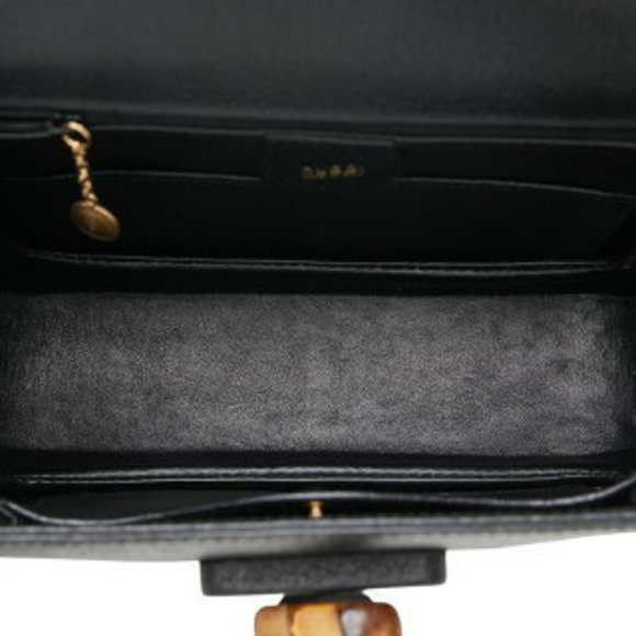 Gucci bamboo shoulder bag handbag black - Picture 6 of 10